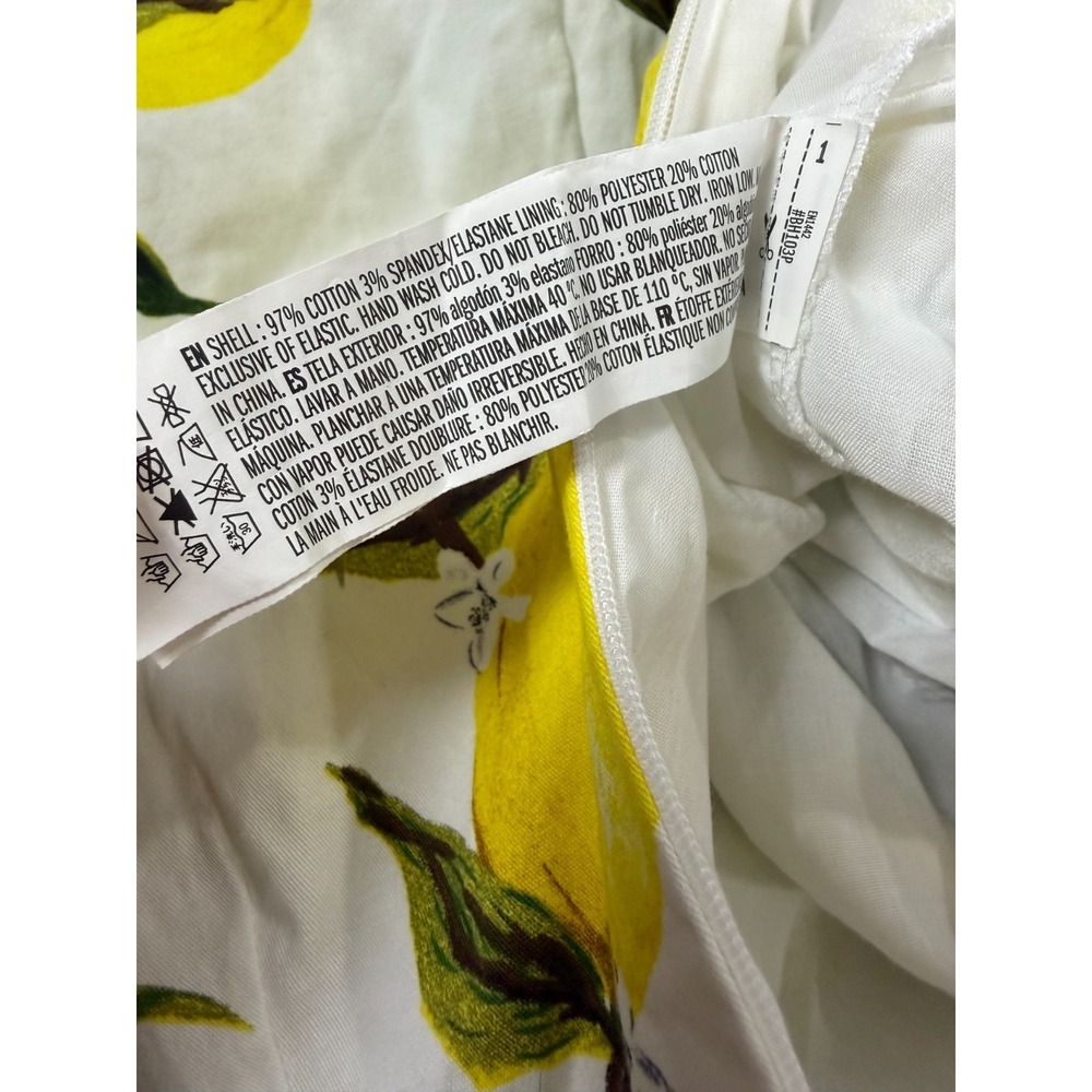 English Factory Jumpsuit Womens S White Yellow Lemon Print Tie Strapless Knotted - Picture 7 of 13